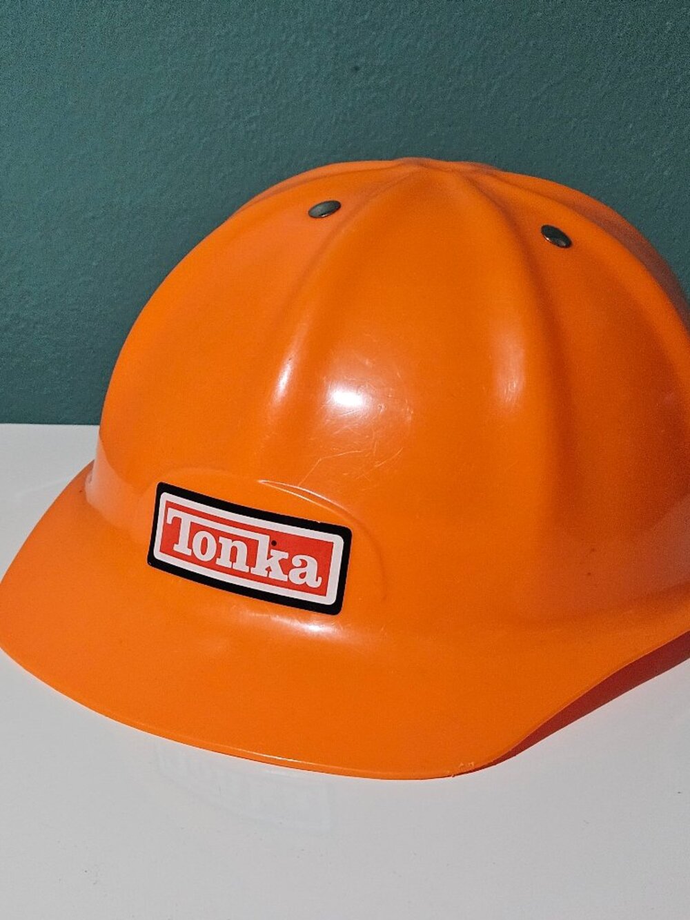 Tonka Child Pretend Play Orange Plastic Hard Hat Adjustable Construction Helmet